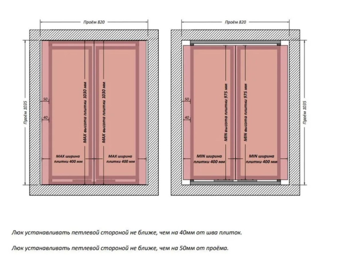 Люк двустворчатый Shagma 80х100 ревизионный под плитку ЛС800x1000Д 6 Люк двустворчатый Shagma 80х100 ревизионный под плитку ЛС800x1000Д — изображение 6